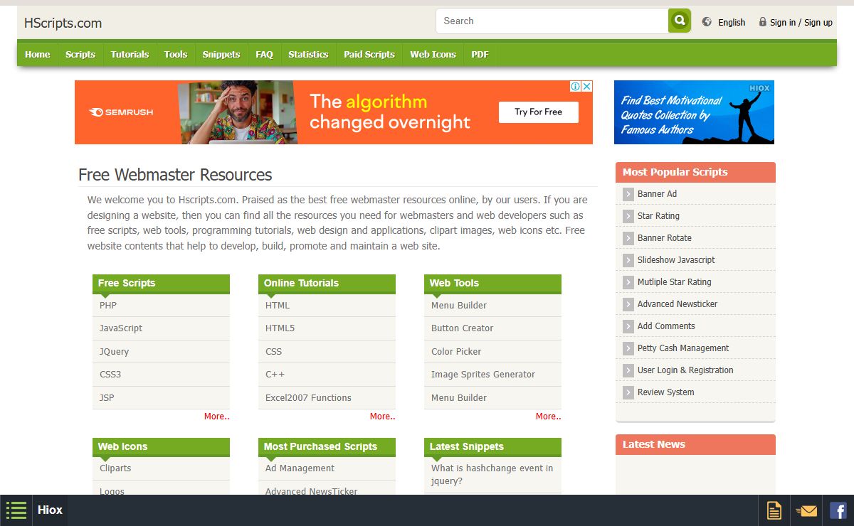 Free Webmaster Resources | Free Scripts | Web Tools