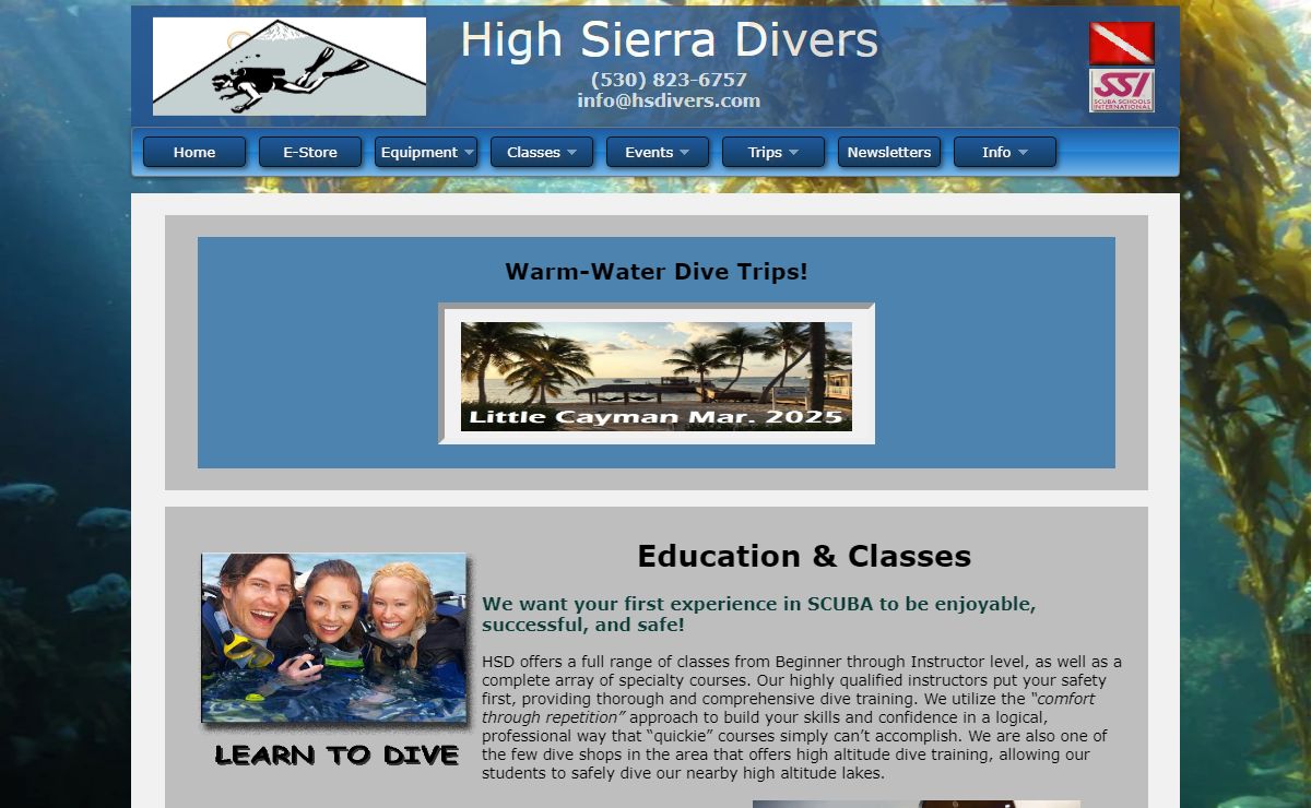 High Sierra Divers - Scuba Diving, Scuba Classes, Buy Scuba Equipment