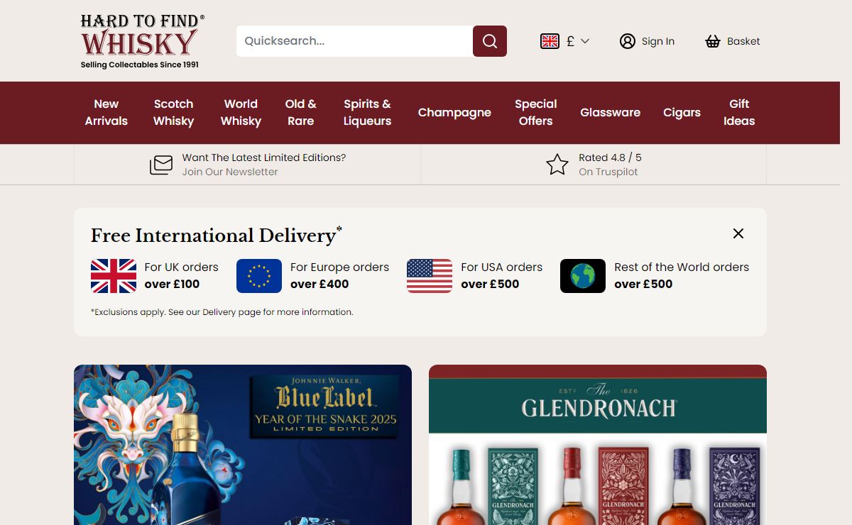 Hard To Find Whisky | The Best Single Malt Scotch Whisky Store