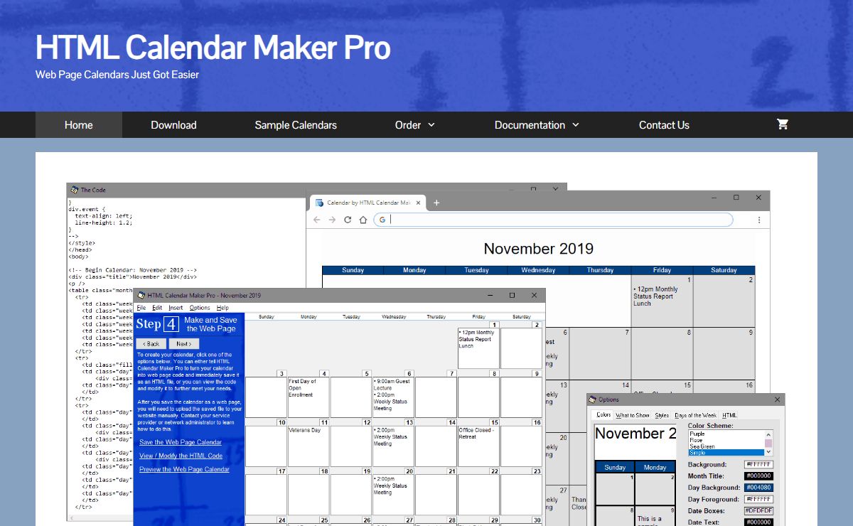 HTML Calendar Maker Pro - Web Page Calendars Just Got Easier