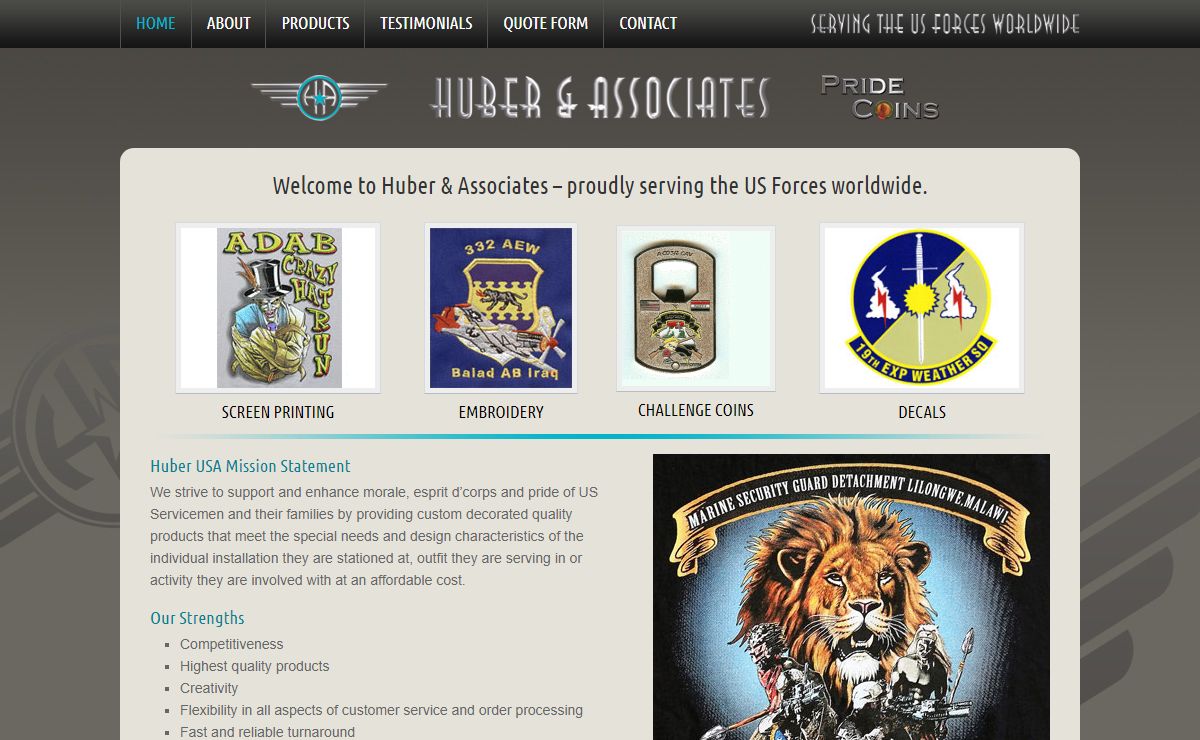 Challenge Coins, Military Coins, Embroidery – Huber & Associates