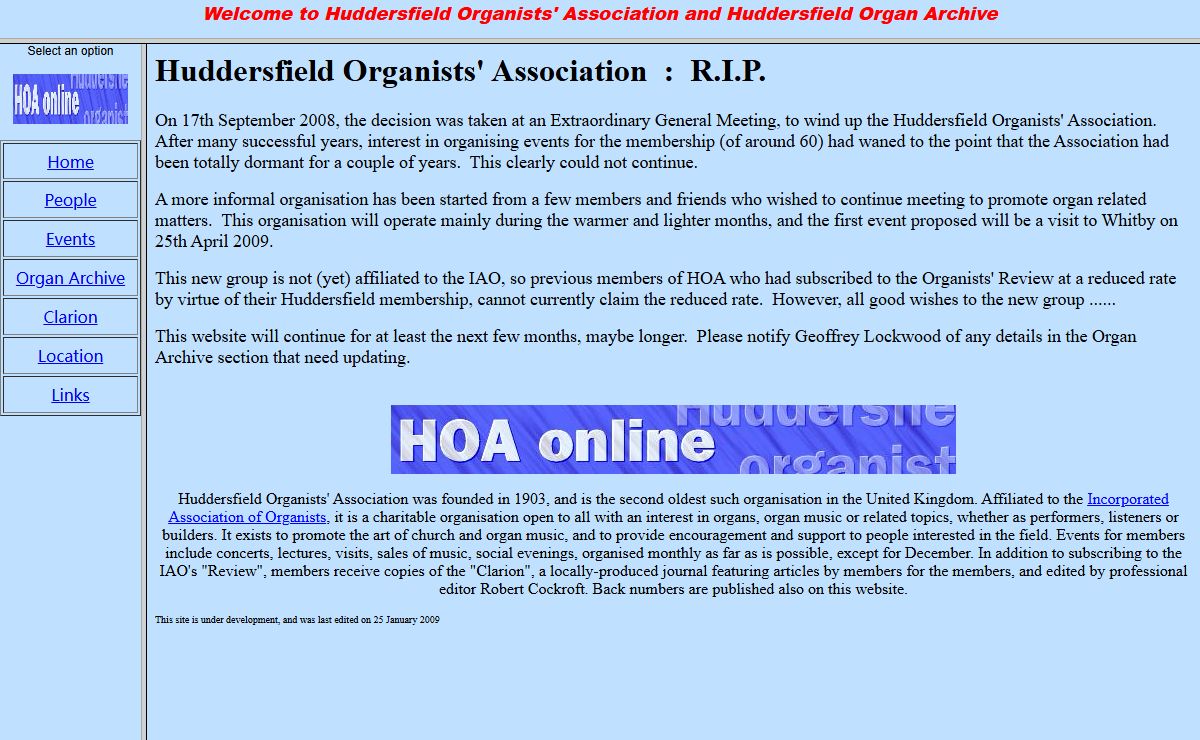 Huddersfield Organists' Association Home Page