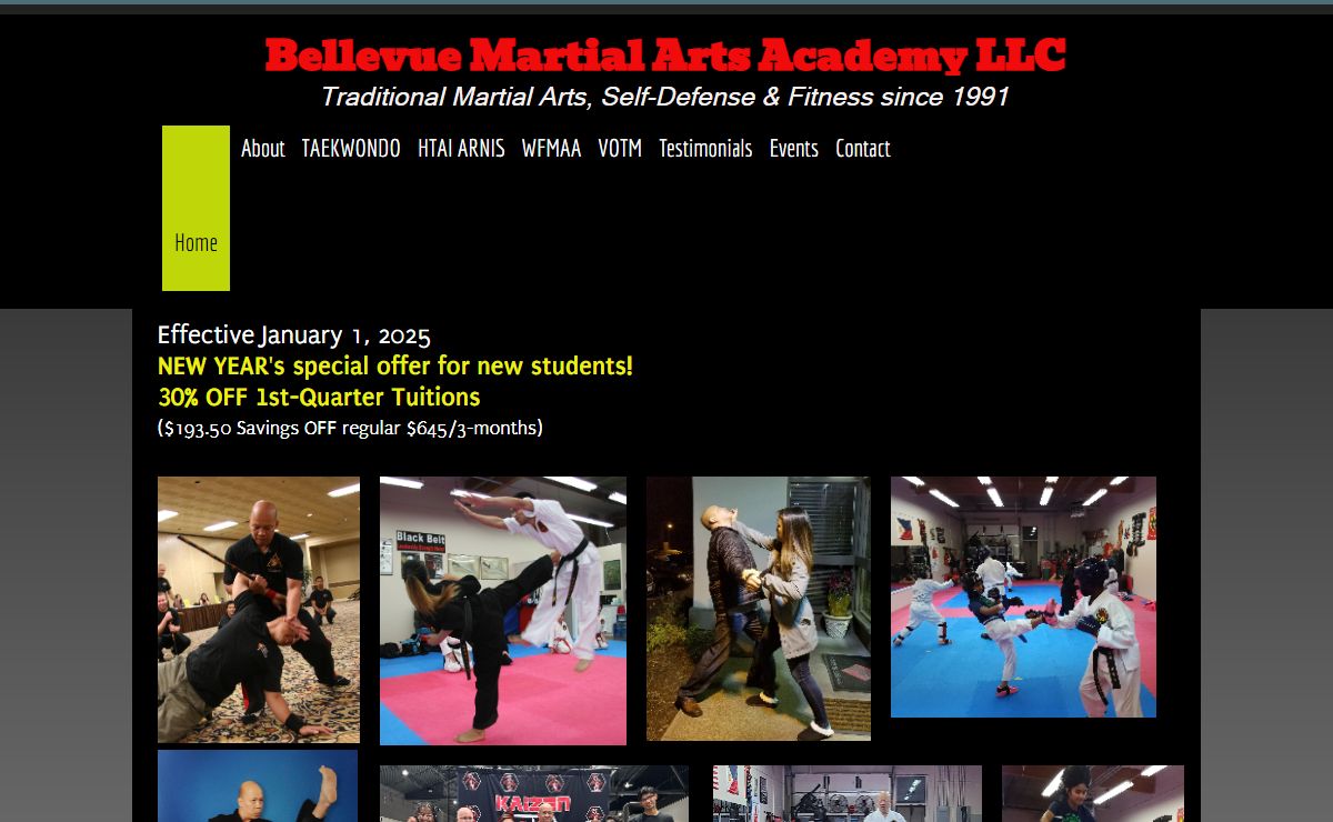 Bellevue Martial Arts Academy Taekwondo Arnis Eskrima Kali Self Defense