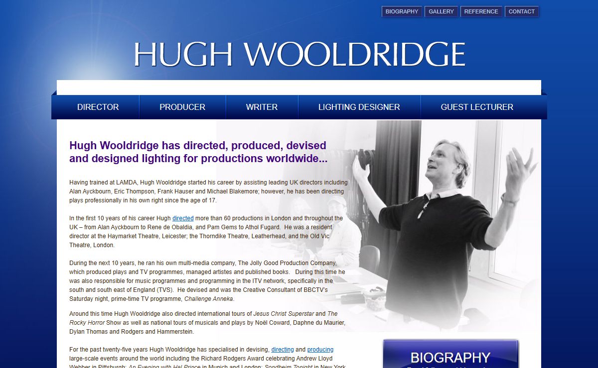 Hugh Wooldridge - director, producer, writer, lighting designer, guest lecturer :: Home