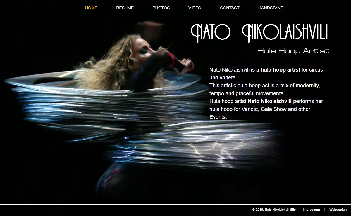 Nato Nikolaishvili - Hula Hoop Artist: Homepage