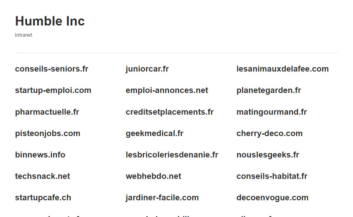 Humble Inc - Intranet