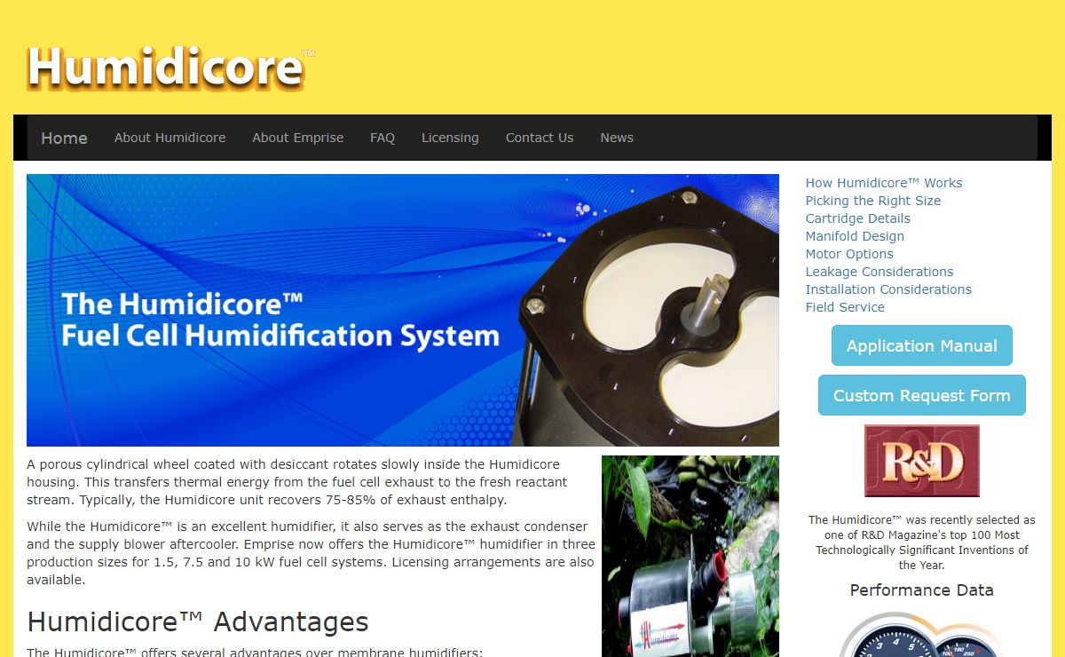 Humidicore™ Fuel Cell Humidification System