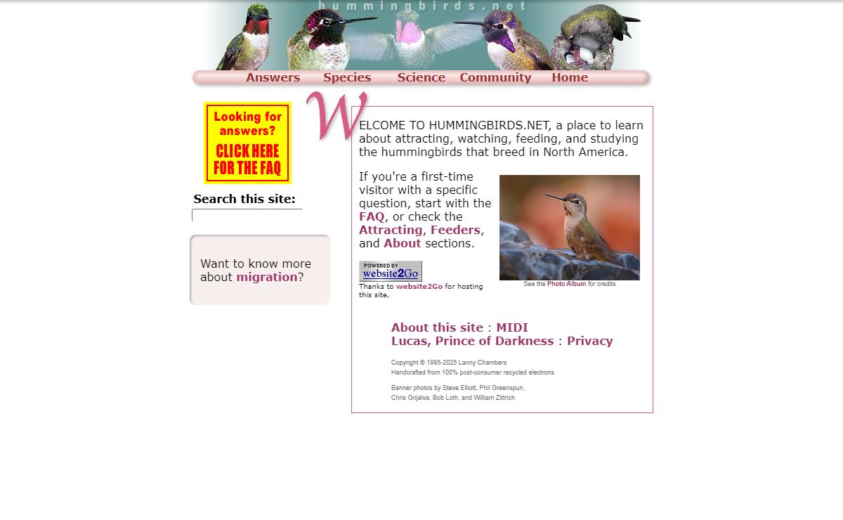 hummingbirds.net