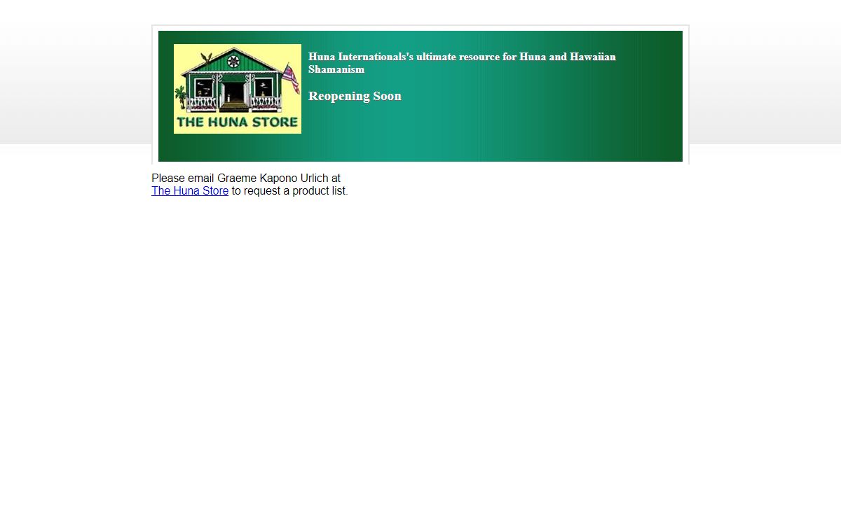 Home Page | THE HUNA STORE