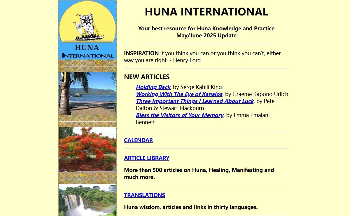 HUNA INTERNATIONAL - Your best resource for Huna Knowledge and Practice
