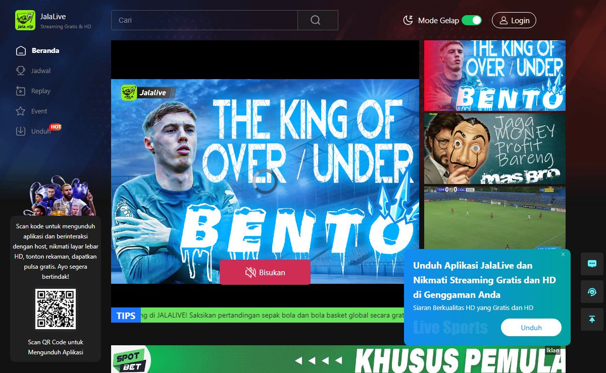 JalaLive-Pertandingan global, HD gratis, siaran langsung sepak bola, dan NBA basket dapat ditonton secara gratis secara online.