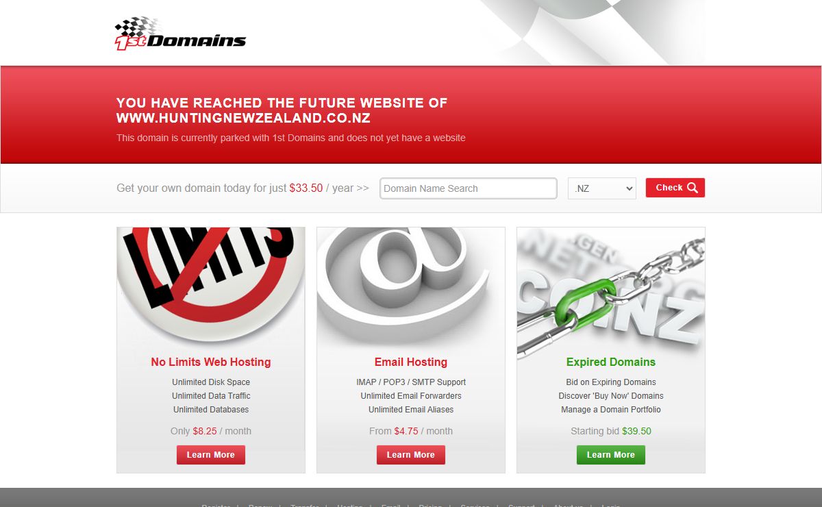 www.huntingnewzealand.co.nz - 1st Domains