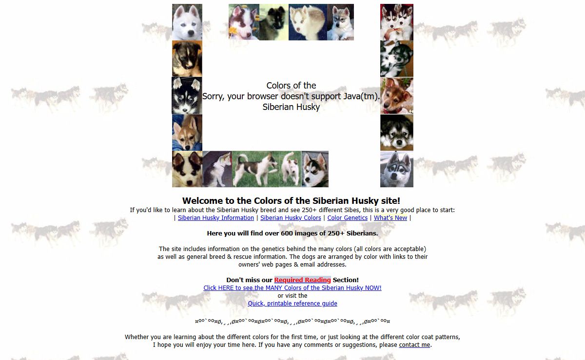 Colors of the Siberian Husky
