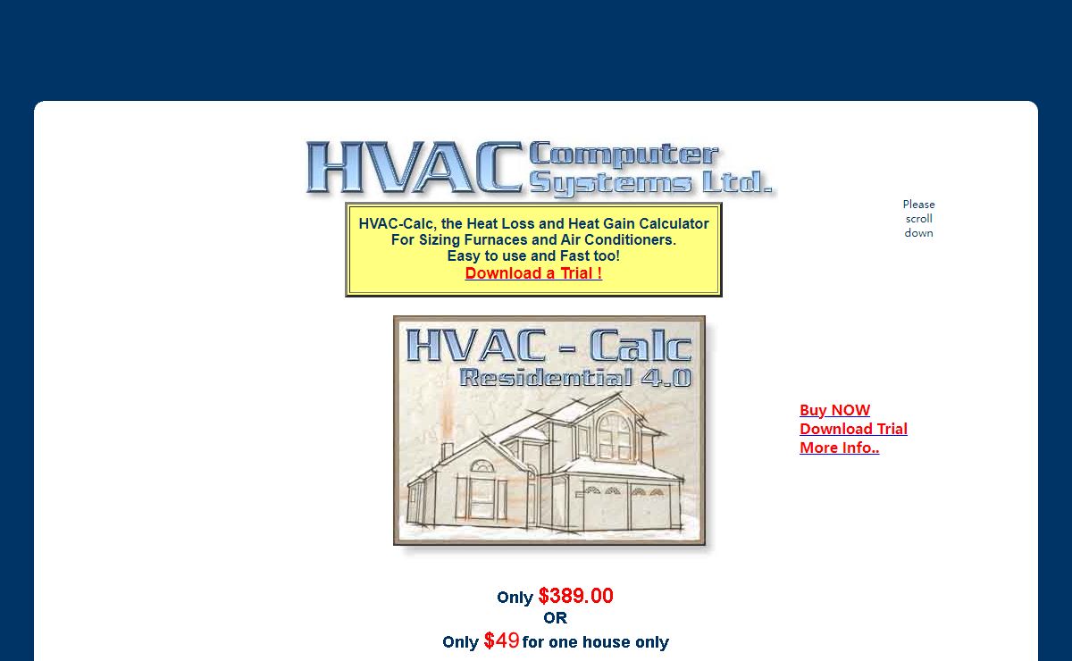 Air Conditioning Software Programs, HVAC-Calc Heating load calculations