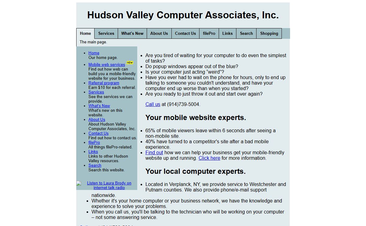 Hudson Valley Computer Associates, Inc. main page