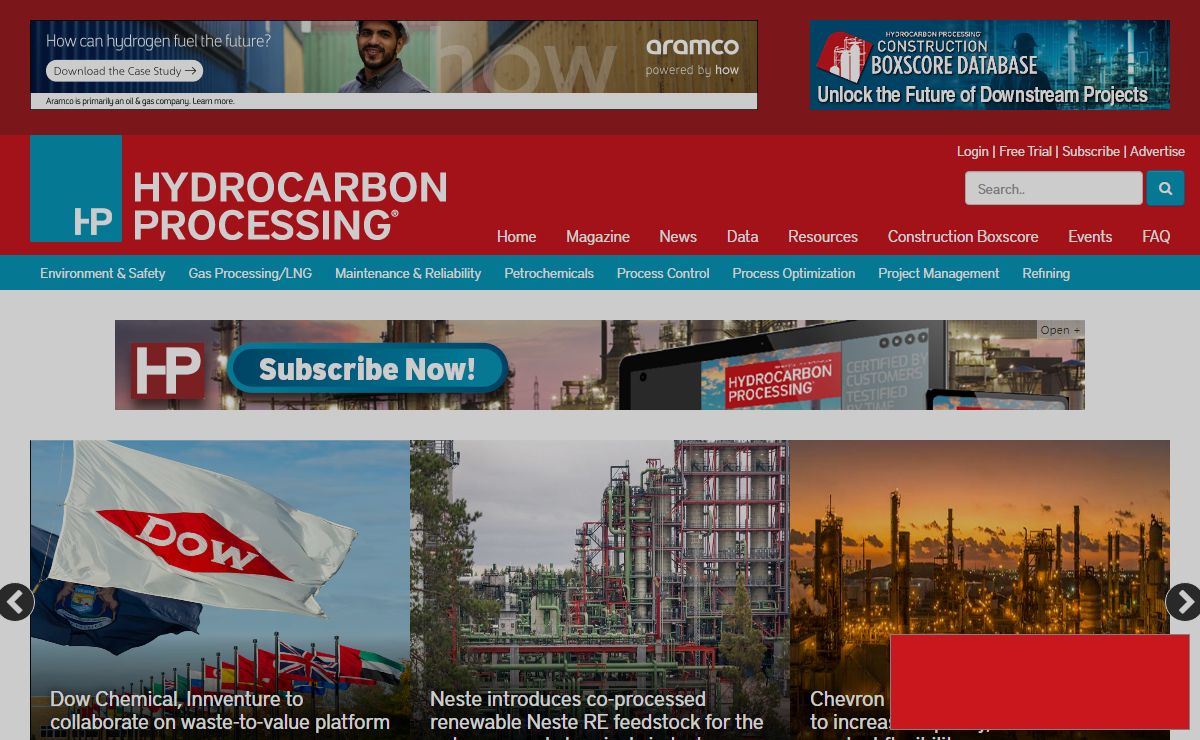 Hydrocarbon Processing - Refining, Petrochemical, Gas Processing and LNG Magazine, Data and Information