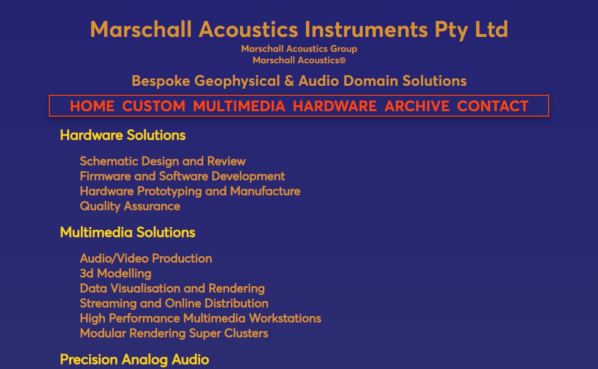 Marschall Acoustics: Patents, Design Registrations, Copyrights, Intellectual Property and Technology Licensing