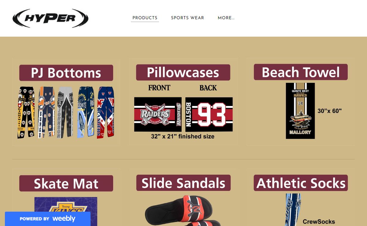 Hyper Sportswear - Products