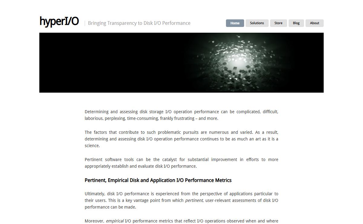 hyperI/O | Bringing Transparency to Disk I/O Performance