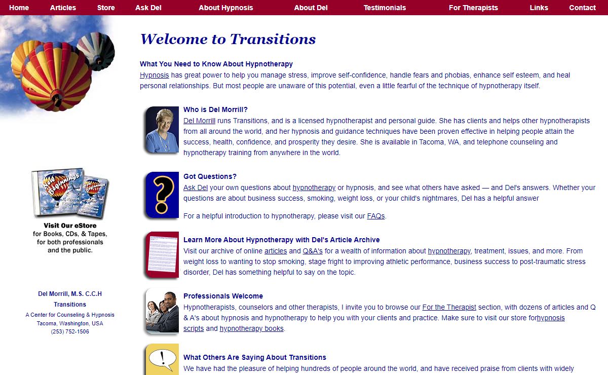 Transitions, Inc. Hypnosis Del Morrill Seattle Washington WA