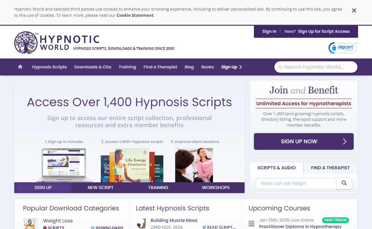 Hypnosis Scripts, Downloads and Training | Hypnotic World