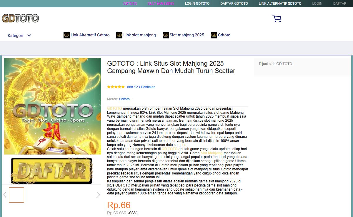GDTOTO : Link Situs Slot Mahjong 2025 Gampang Maxwin Dan Mudah Turun Scatter