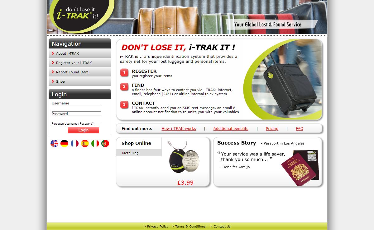 i-TRAK® - Locating Lost Luggage and Lost Property - Your Global Lost & Found Service