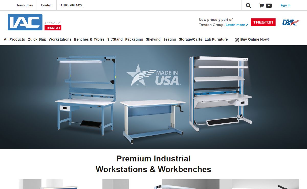 Industrial Workstations & Industrial Workbenches | 100% Made in USA | IAC, a Division of Treston