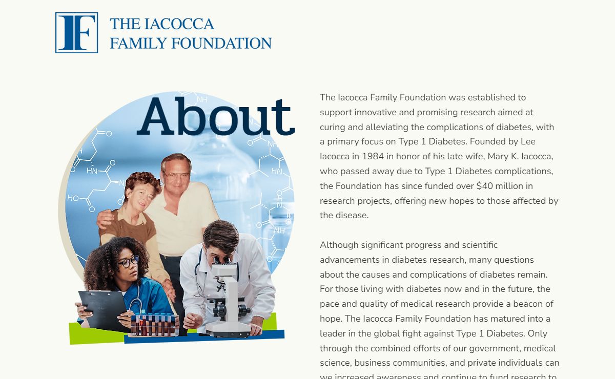 The Iacocca Family Foundation | nonprofit for type 1 diabetes research