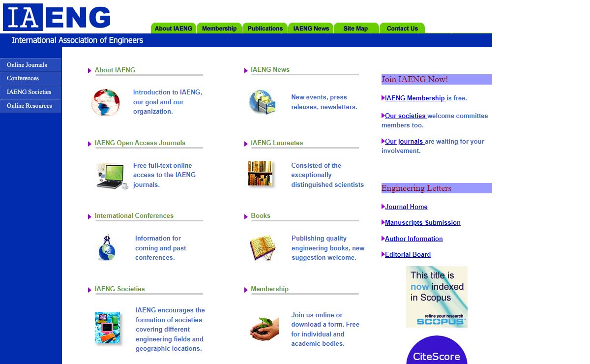 IAENG - The largest international association for all engineers and computer scientists.