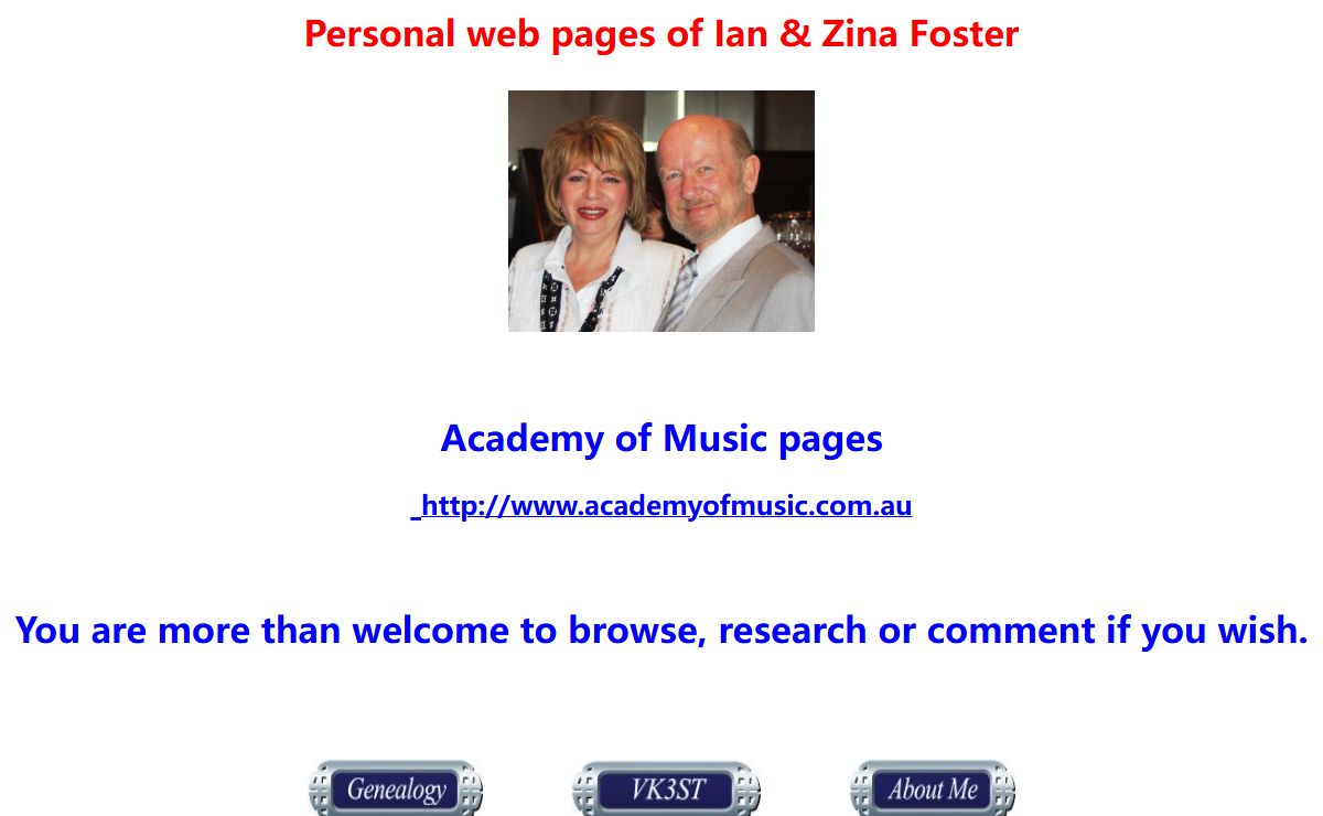 Zina Foster - Academy of Music Caulfield. Piano and Music lessons - Foster genealogy pages