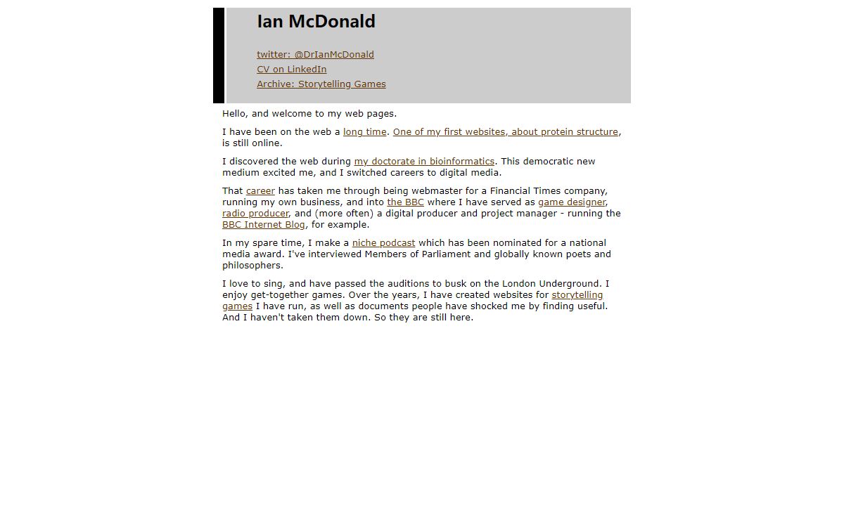 Ian McDonald's Home Page