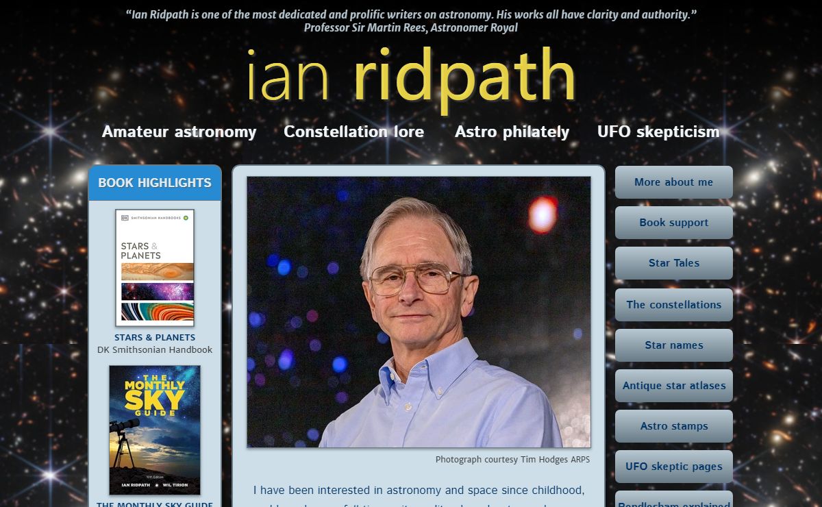 Ian Ridpath: astronomy writer, broadcaster, lecturer