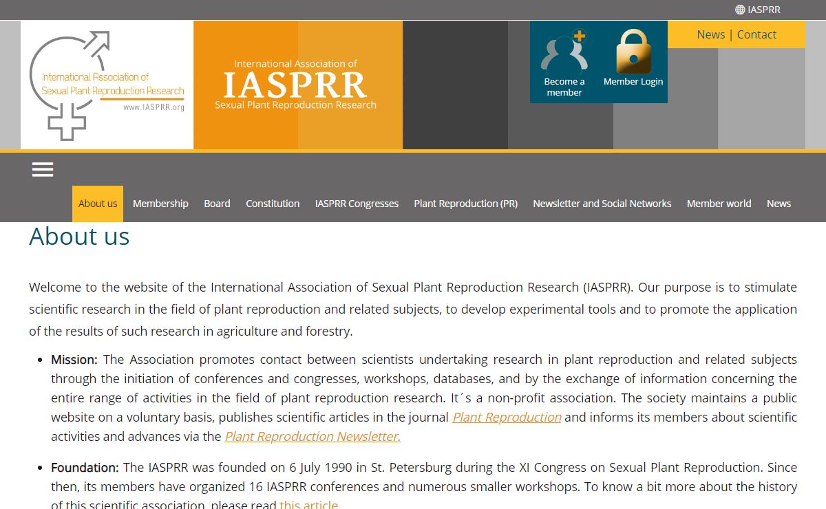 About us | iasprr.org - International Association of Sexual Plant Reproduction Research (IASPRR)