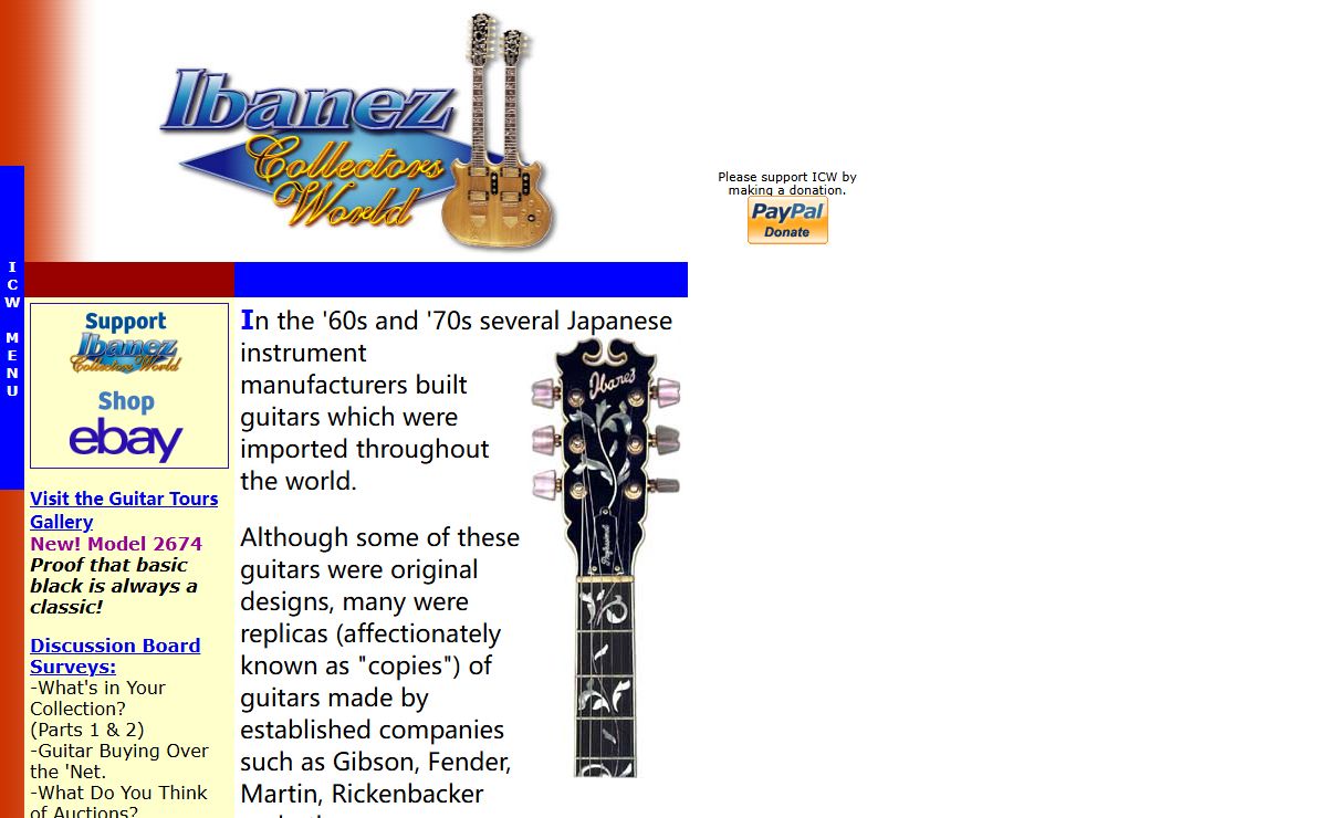 Ibanez Collectors World Home Page