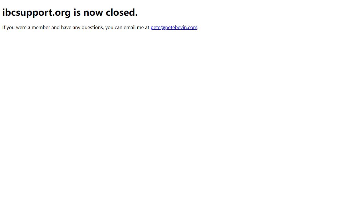 ibcsupport.org is closed