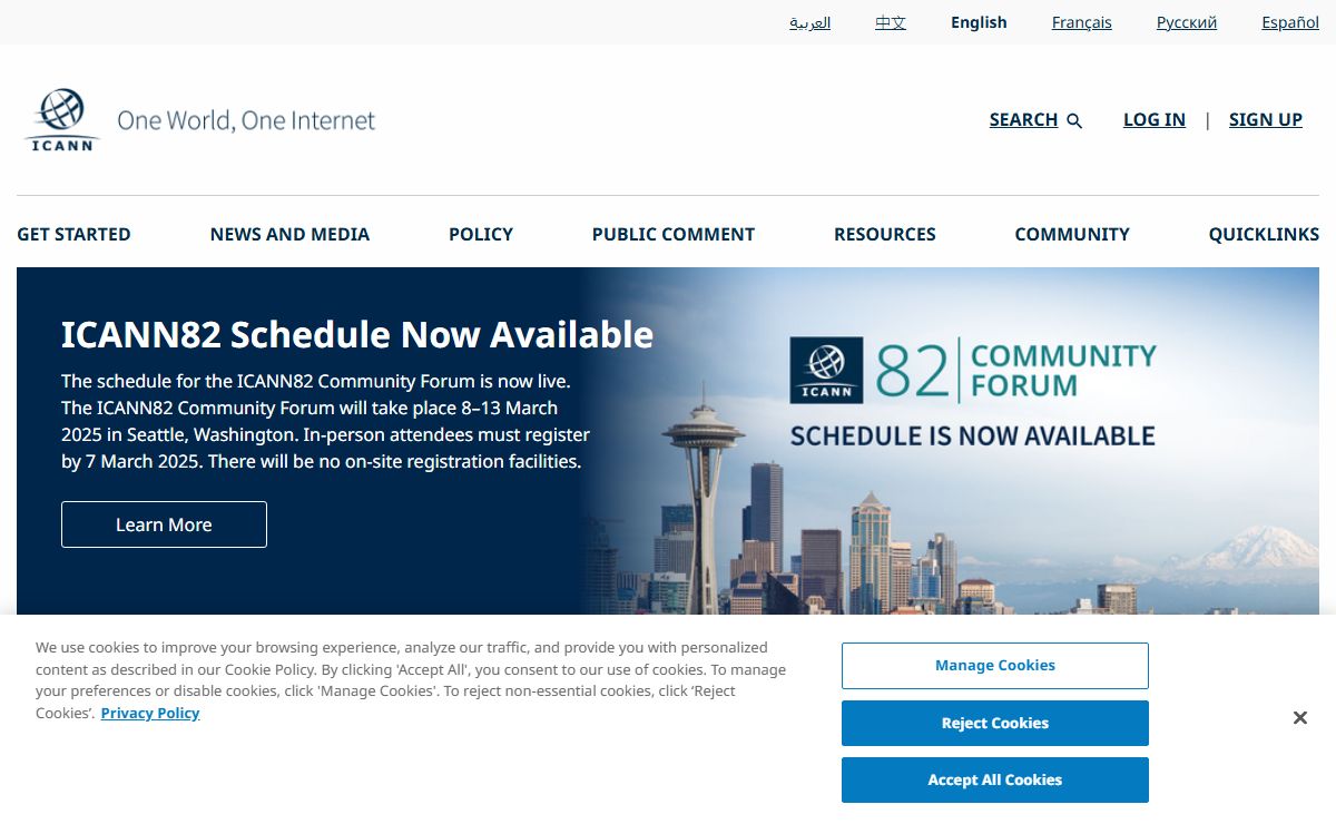 Internet Corporation for Assigned Names and Numbers (ICANN)