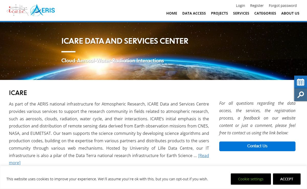 ICARE Data and Services Center – Cloud-Aerosol-Water-Radiation Interactions