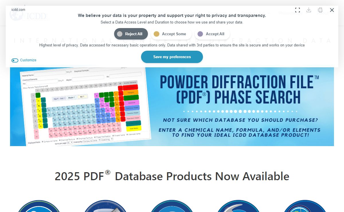 The International Centre for Diffraction Data - ICDD