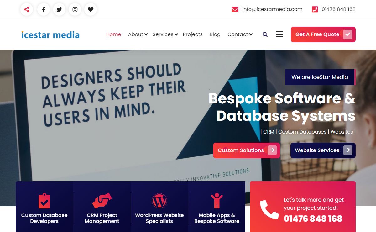 Home | IceStar Media: Custom databases, CRM, Websites, eCommerce, Mobile apps, Social Media, SEO, Grantham, Lincolnshire