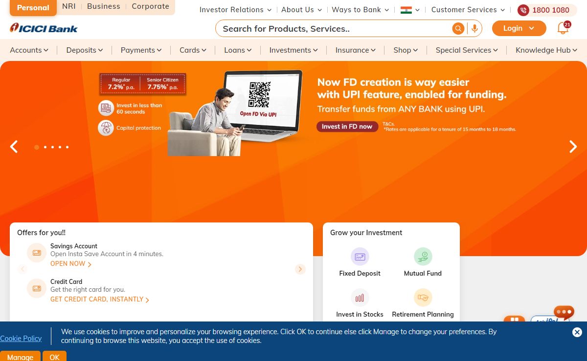ICICI Bank - Personal, Business, Corporate and NRI Banking Online