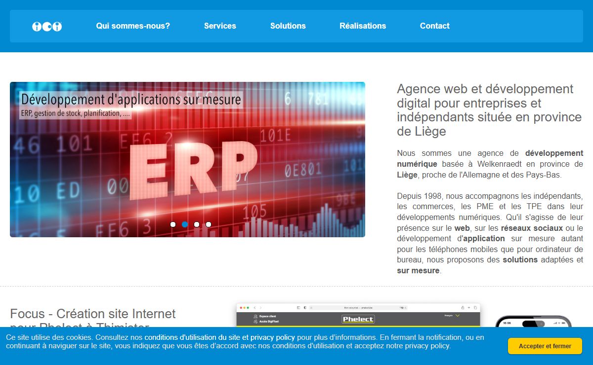 Création site Internet à Liège (Province) et partout en Belgique - icisolutions.net
