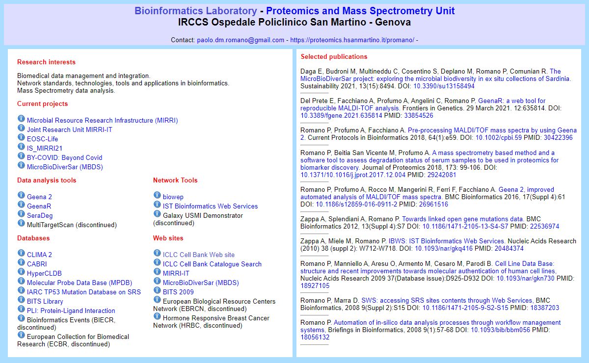 USMI Bioinformatics Lab home page
