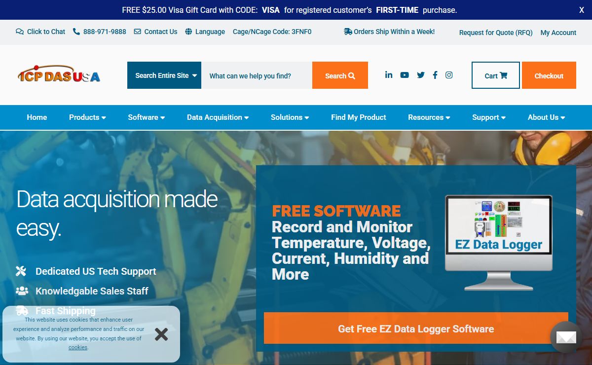 Data Acquisition (DAQ), Data Communication, Programmable Controllers, Industrial Wireless and SCADA Solutions | ICP DAS USA