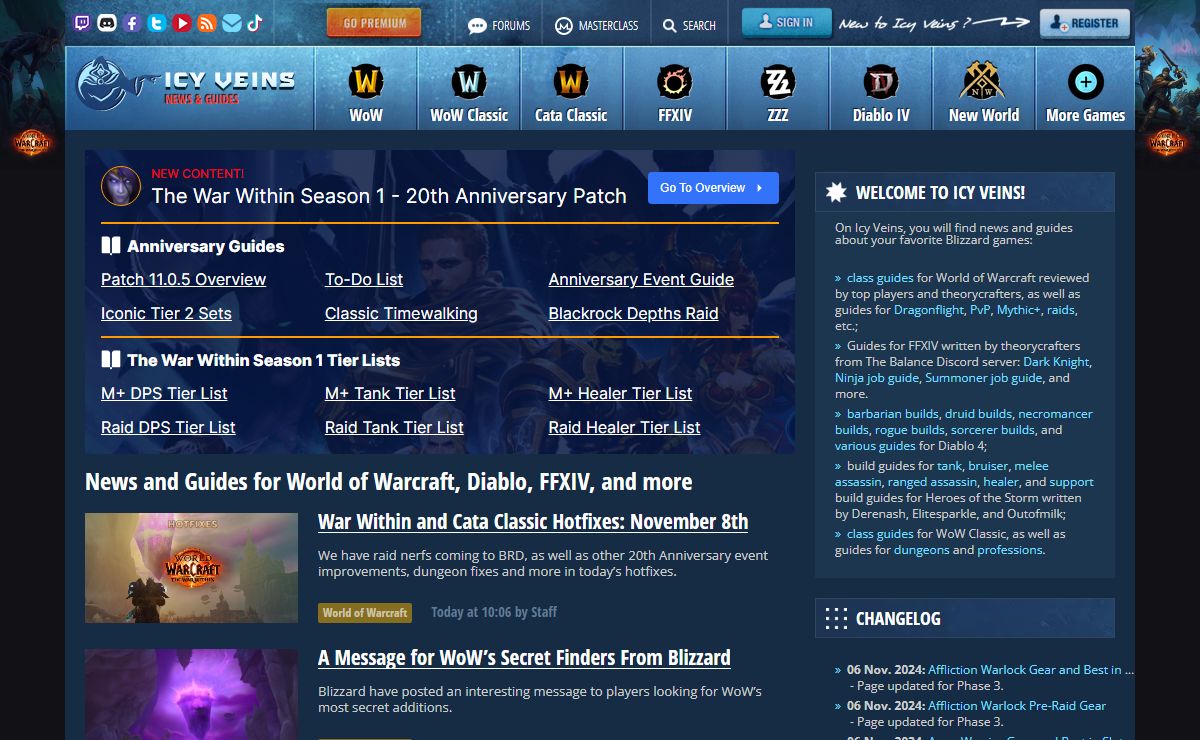 Guides and News for WoW, Diablo, FFXIV, and more - Icy Veins