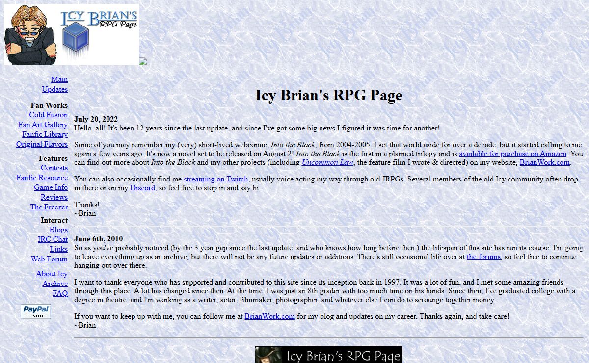 IcyBrian's RPG Page - IcyBrian.com