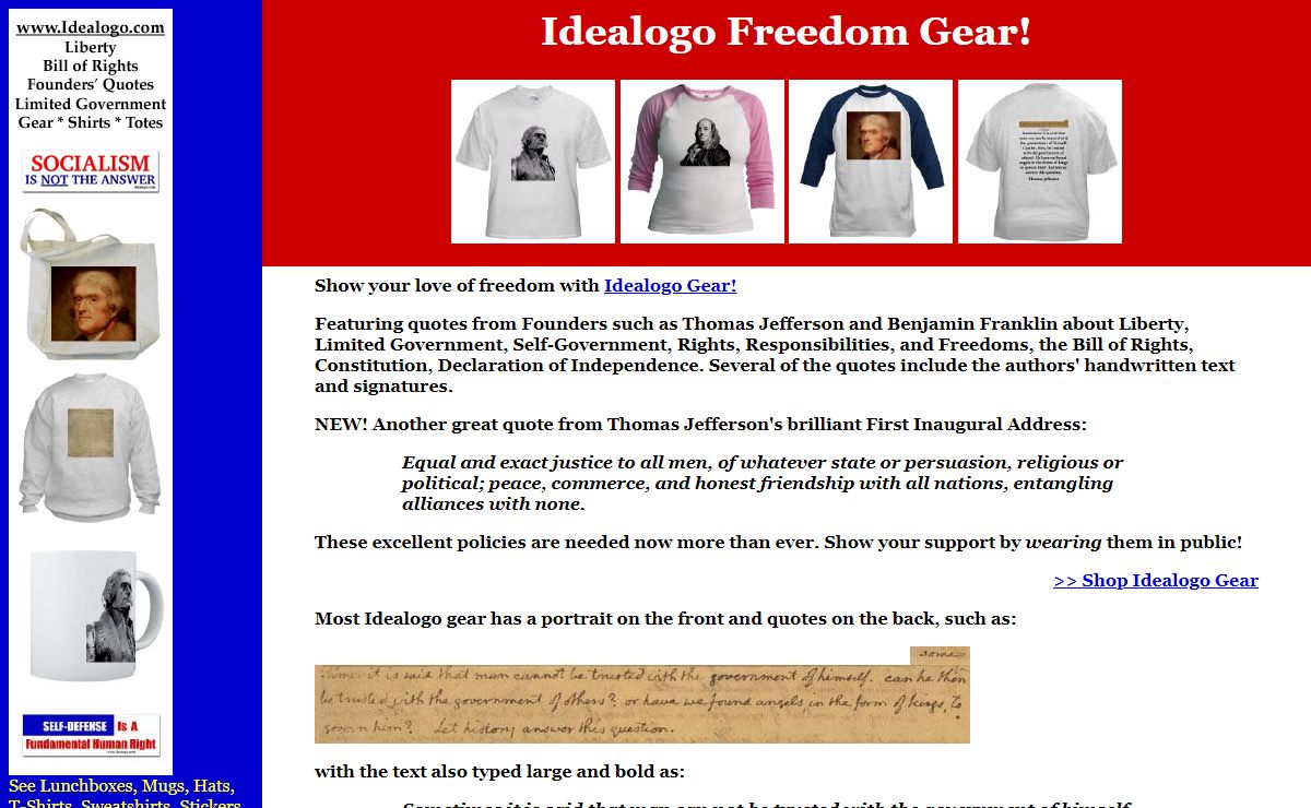 Idealogo Rights, Liberty and Freedom Gear!