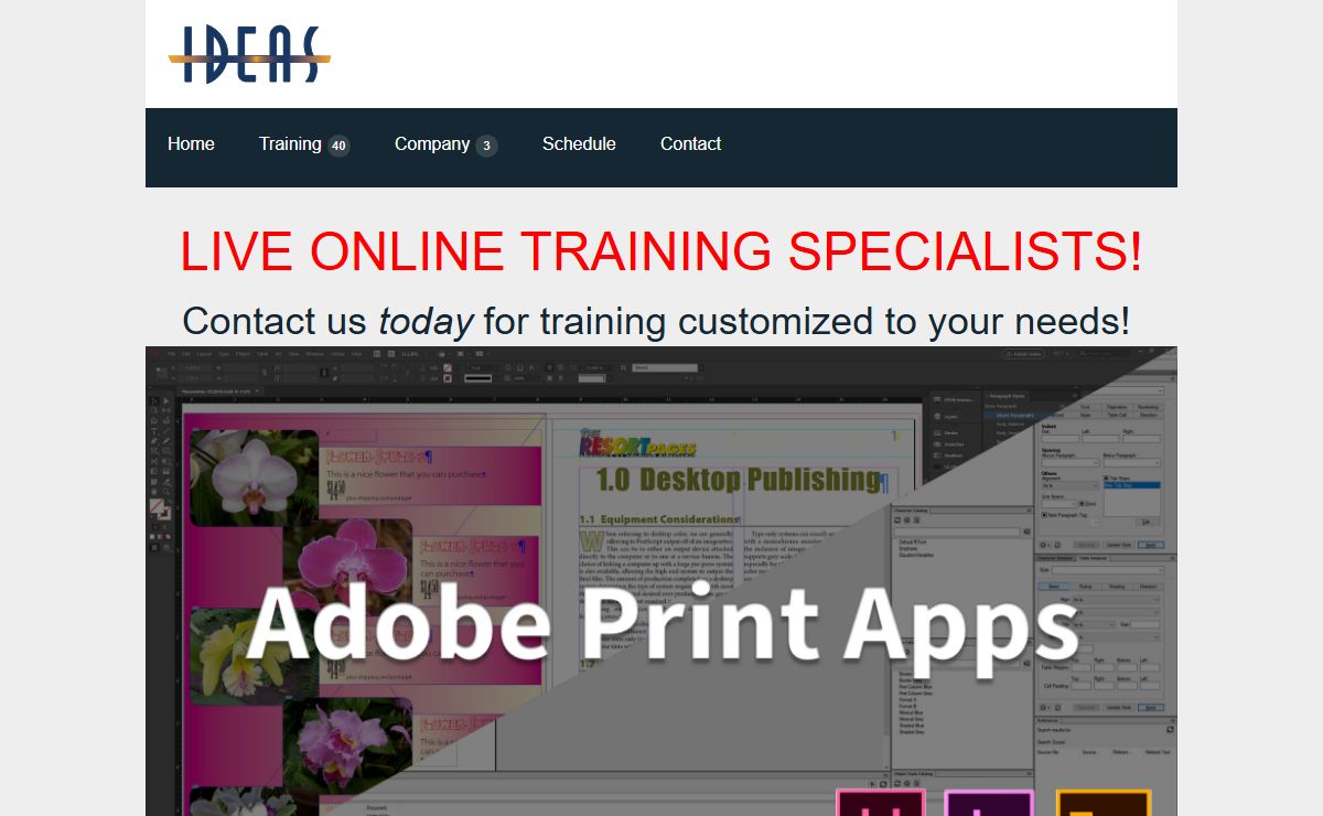 IDEAS Training home
