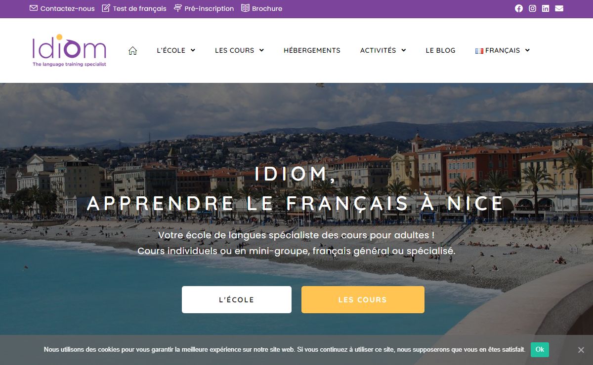 IDIOM - école de Français pour adultes à Nice - cours de FLE