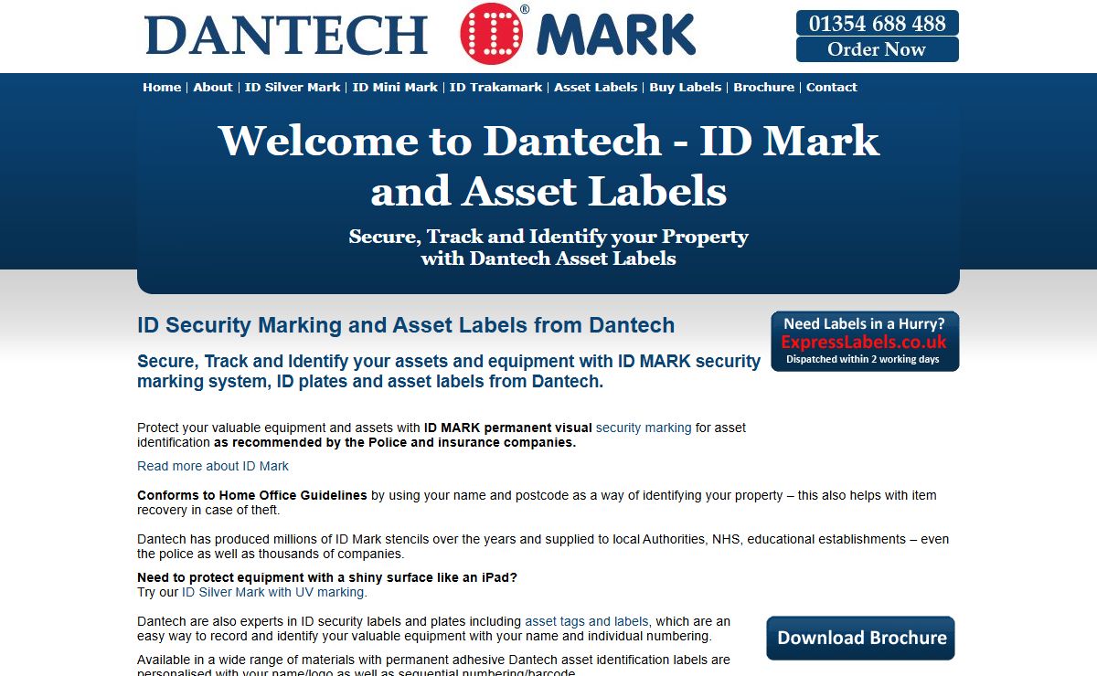 ID Security Marking | Asset Labels Tags | Dantech